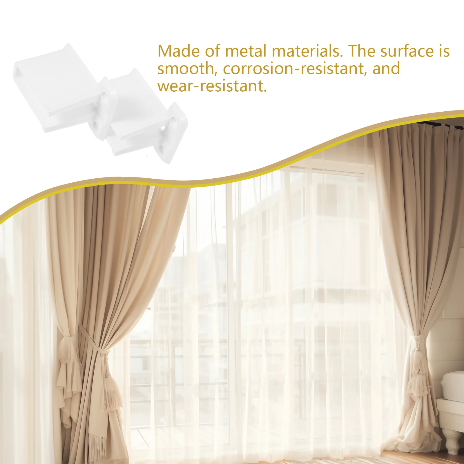 

2Pcs Plastic Curtain Rod Holders Heavy Duty Wall Mount Shelf Brackets Closet Rod Support Wire Shelf Accessories