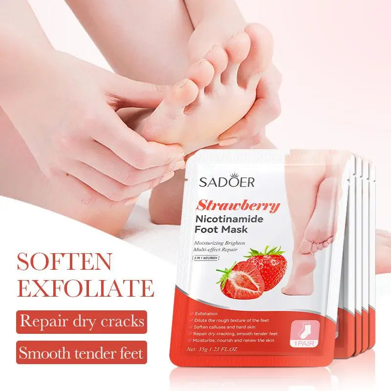 1 Pairs SADOER Fruits Foot Mask Moisturizing Foot Peeling Mask Exfoliant Feet Skin Care Exfoliating For Feet Spa Pedicure view 4