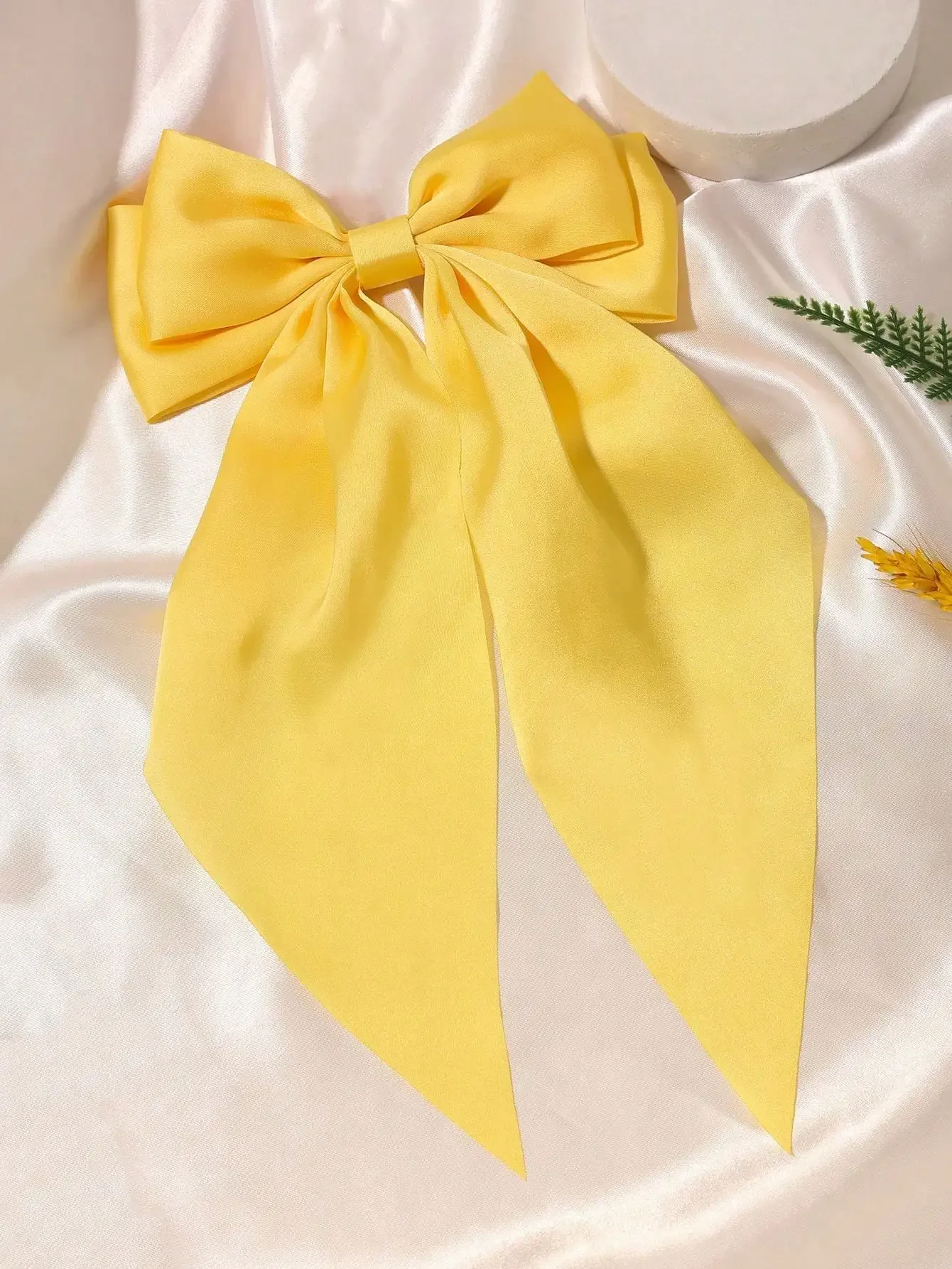 

Extra Large Satin Bow Hair Clip For Women, Big Ribbon Hair Barrette With Long Tail, French Style Hair Accessory