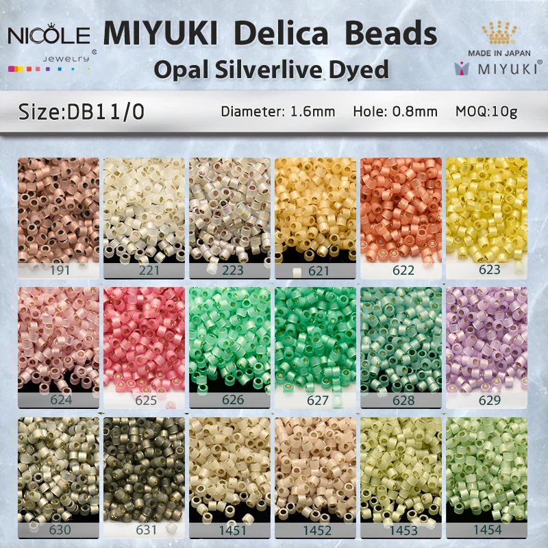 11/0 Miyuki Delica Beads Opal Silverlive Dyed Series Japanese Seed Bead for Bracelet Necklace Earring Jewelry Making