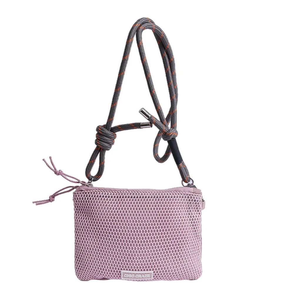 

Casual Korean Style Nylon Mesh Bag Purse Solid Color Nylon Crossbody Bag Double-layer Wallet Bags Shoulder Bag Women