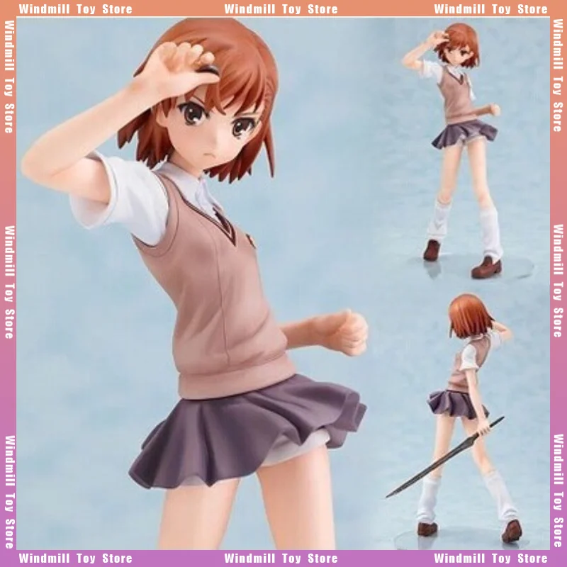 17cm Scientific Electromagnetic Anime Periphery Figure Misaka Mikoto PVC GK School Uniform Handmade Model Collection Desktop Toy