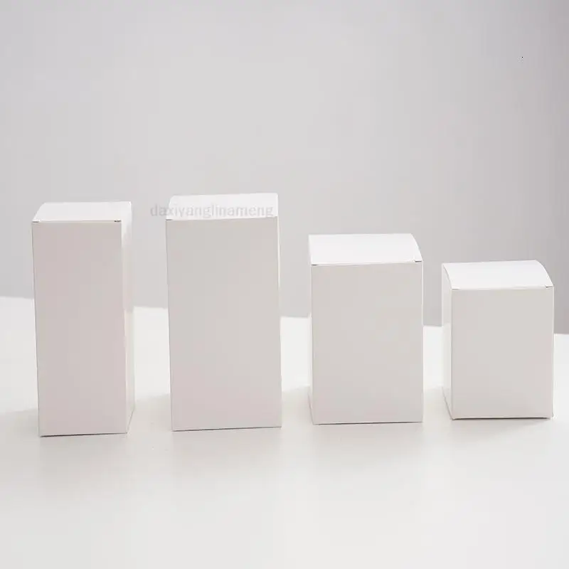 25pcs /lot 10x10 11x11 12*12  13*13 White Small Cardpaper Packing Box Square Blank Cardboard Cosmetics Boxes