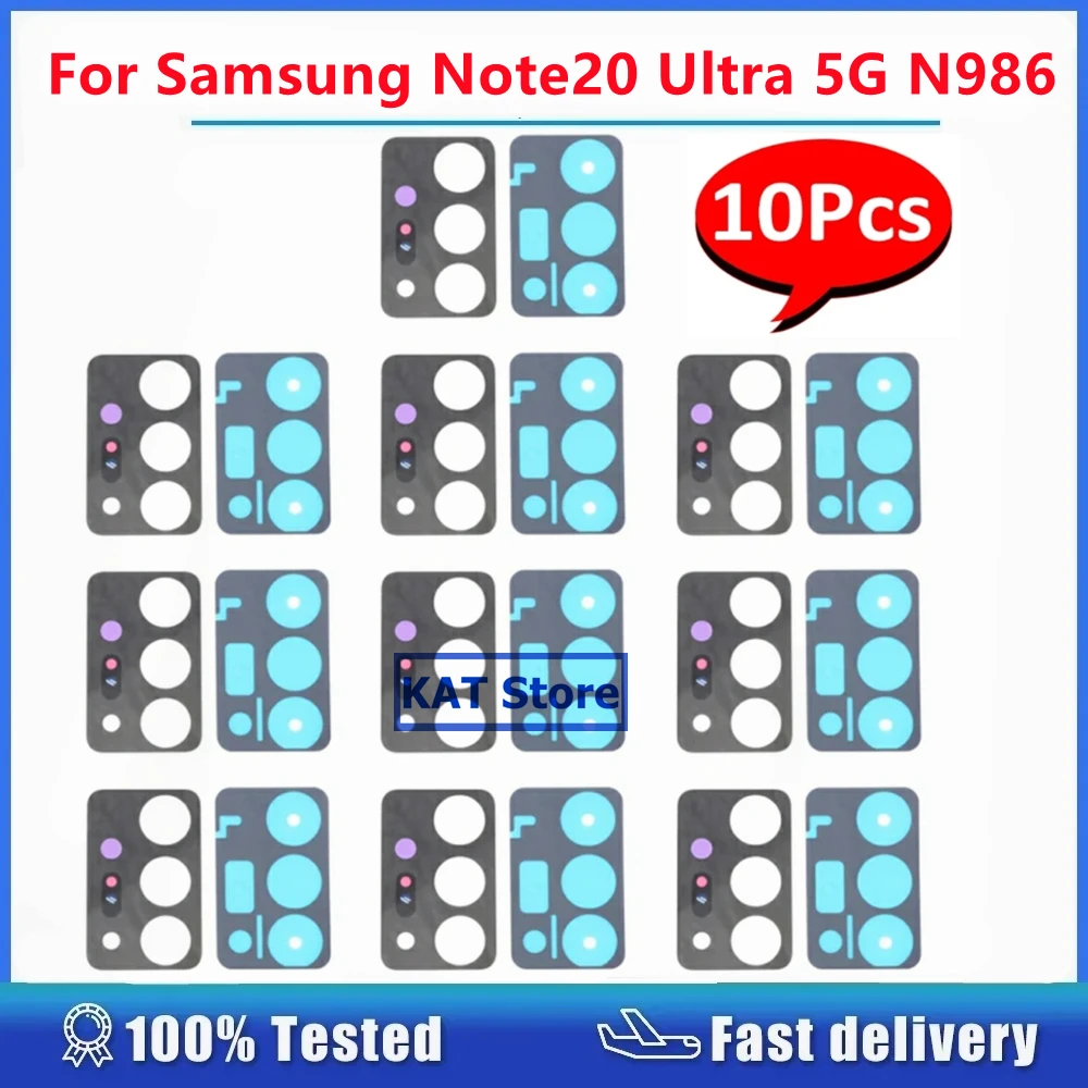 10PCS For Samsung Galaxy Note20 Ultra 5G SM-N986 N986 2020 Rear Back Camera Glass Lens Cover With Sticker Adhesive Replacement