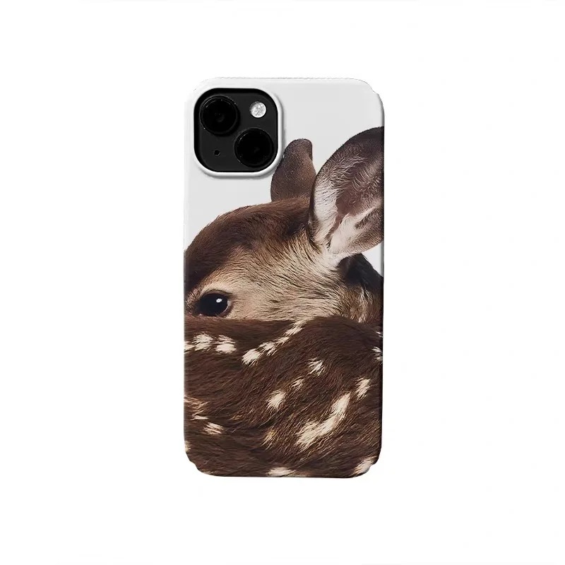 

Ins Korean Brown Spotted Deer Phone Case for IPHONE 17 Air 16E 15 PROMAX 14 Plus 13 12 MINI 11 PRO 16Plus XR Acrylic Phone Cover