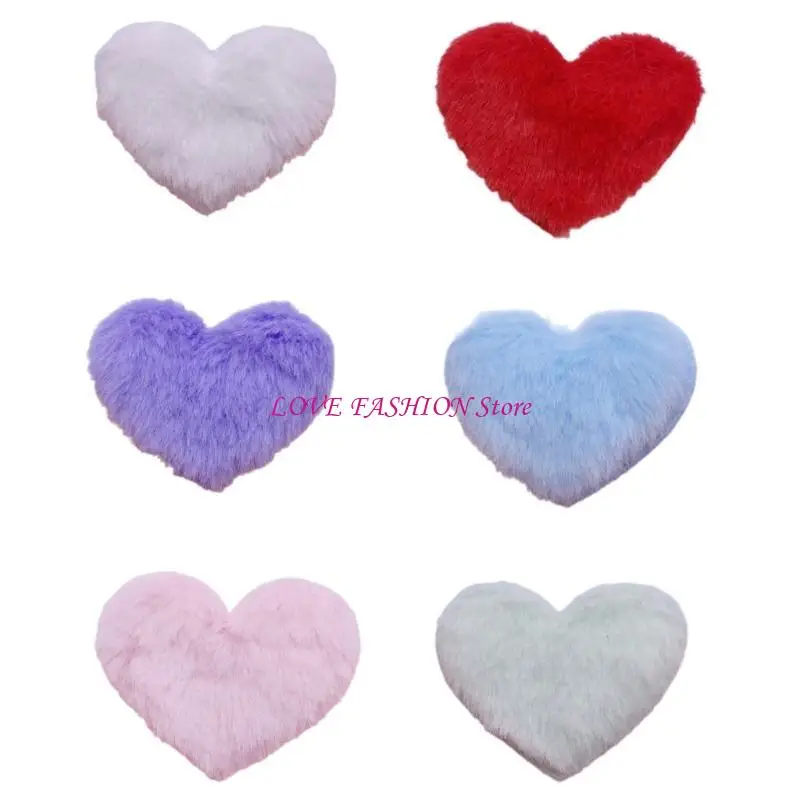 Appliques Crafts Plush Heart Barrettes Hair Clip Bangs Supplies Y166