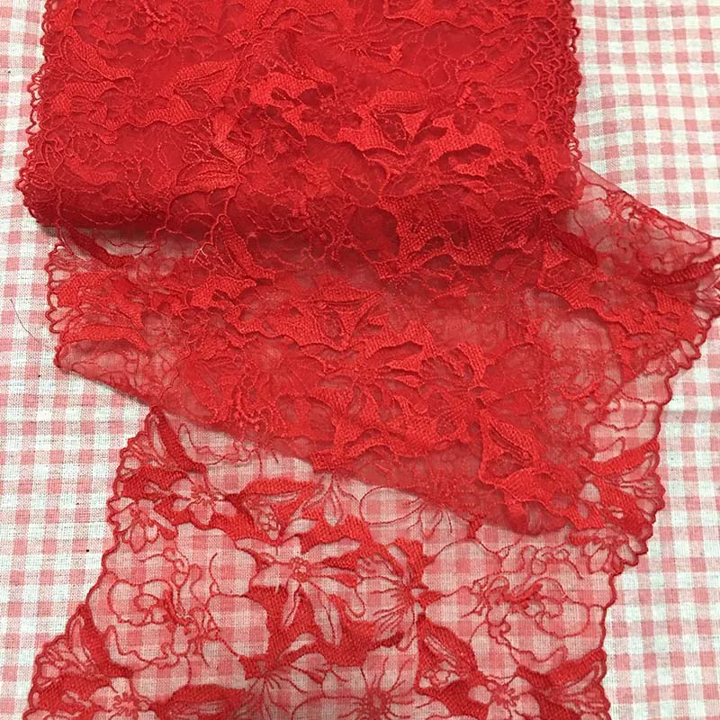 

1Lot/30yds Embroidery Tulle Lace Trim DIY Lingerie Needle Work Fabric Garment Accessories Soft Red Embroidered Laces