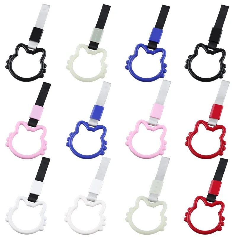 JDM Cat Style Tsurikawa Ring Handle Hand Strap Sticker Loops Bumper Warning Ring Bus Car Drift Charm Car Strap