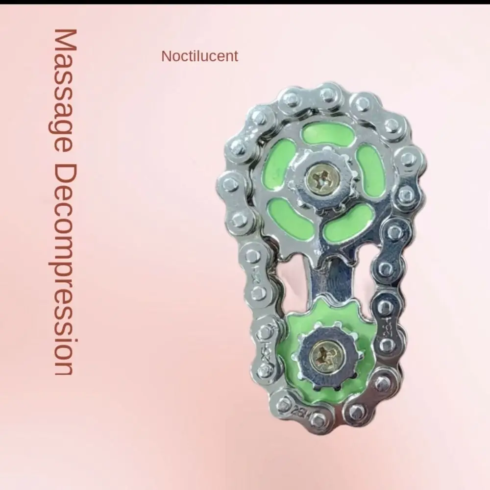 Chaînes lumineuses Fidget Spinner, engrenage en métal, chaîne d'engrenage à main, roue créative tendance, chaîne d'engrenage, Gyroscope, jouets classiques