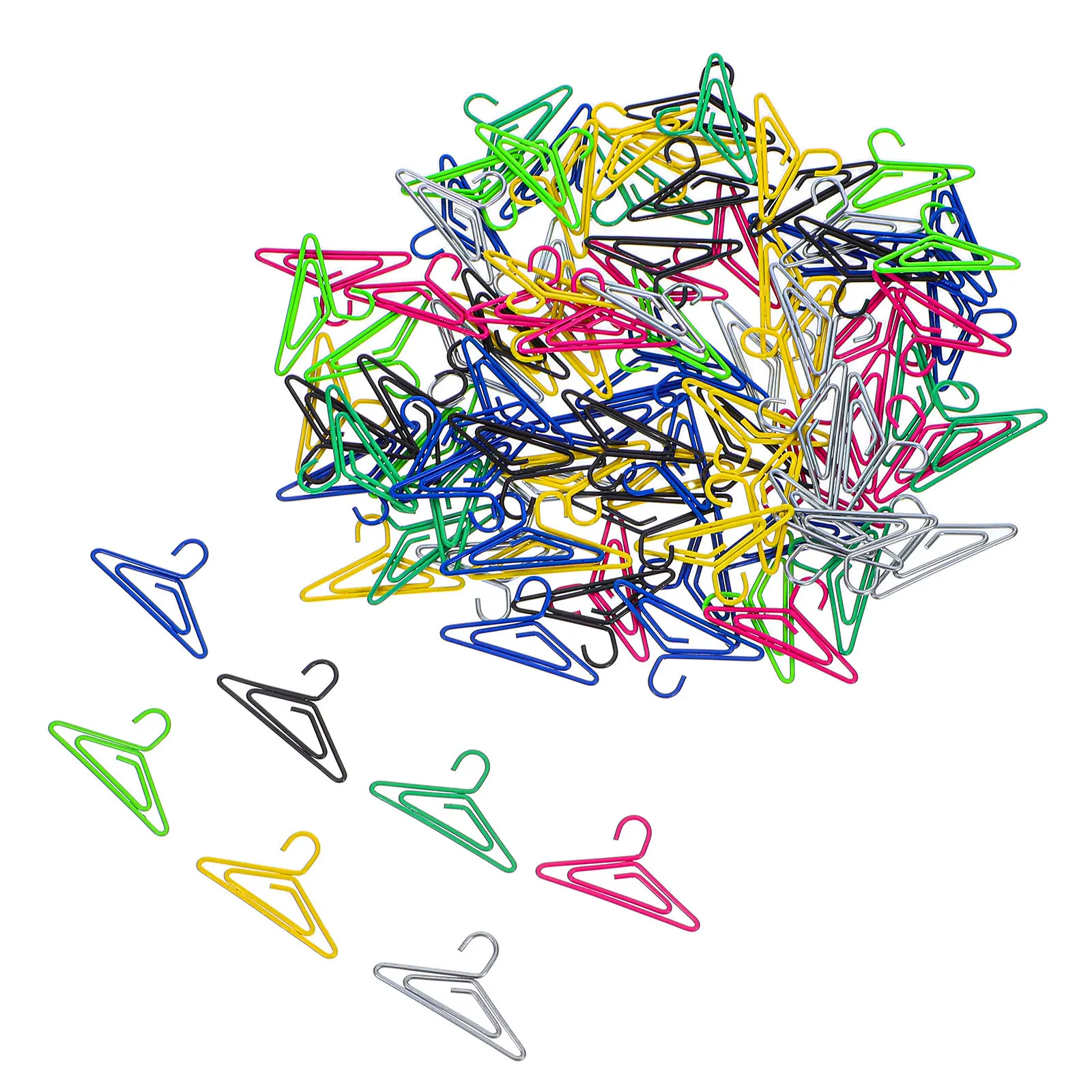 

100 шт. металлических зажимов-вешалок для бумаг, цветные мини-зажимы для документов, закладок, файлов, журналов, офисных принадлежностей