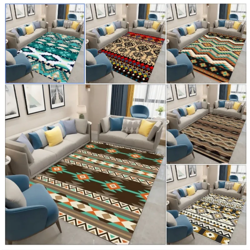 

Nordic Style Carpet Living Room Bedroom Bedside Study Entrance Mat Anti Slip Home Decor Bohemian Ethnic Style Decorative Carpet