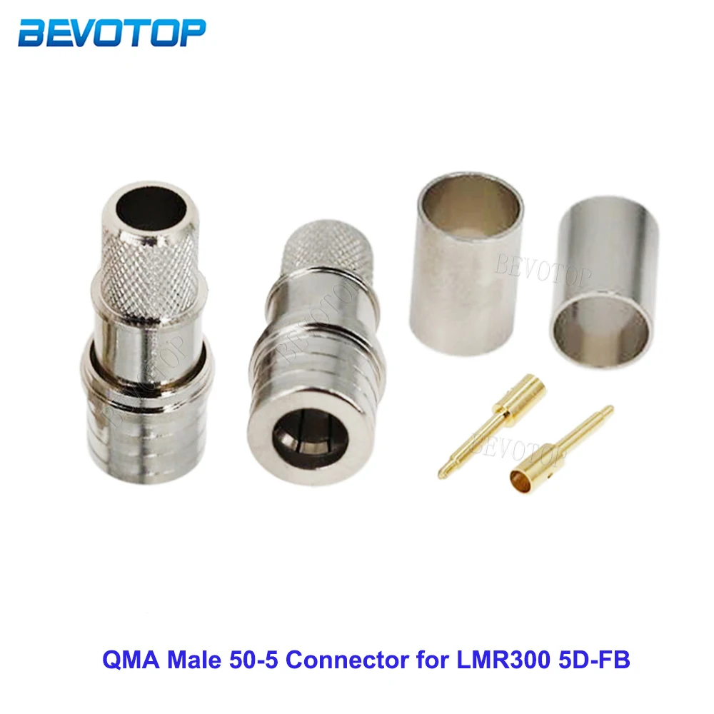 10Pcs/Lot 5D-FB/LMR300 QMA Male Straight Crimp Connector 50 Ohm 50-5 QMA Connector for 5DFB LMR-300 Cable Connector Wholesales