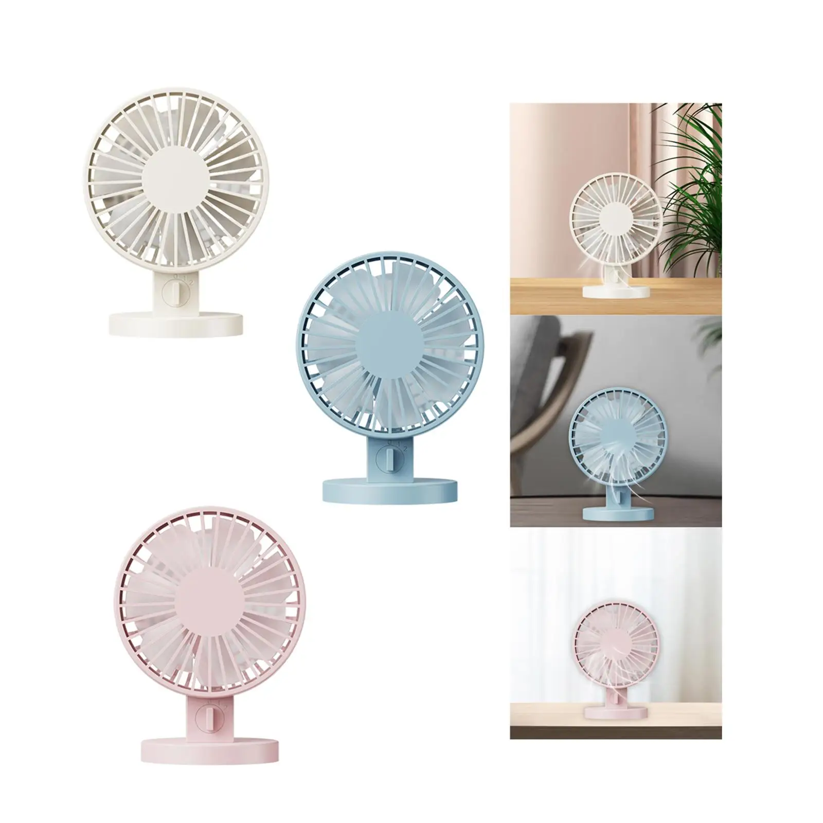Small USB Desktop Fan Cooling Fan with 2 Speed Compact Electric Table Fan Height 13.5cm for Living Rooms Lightweight Versatile