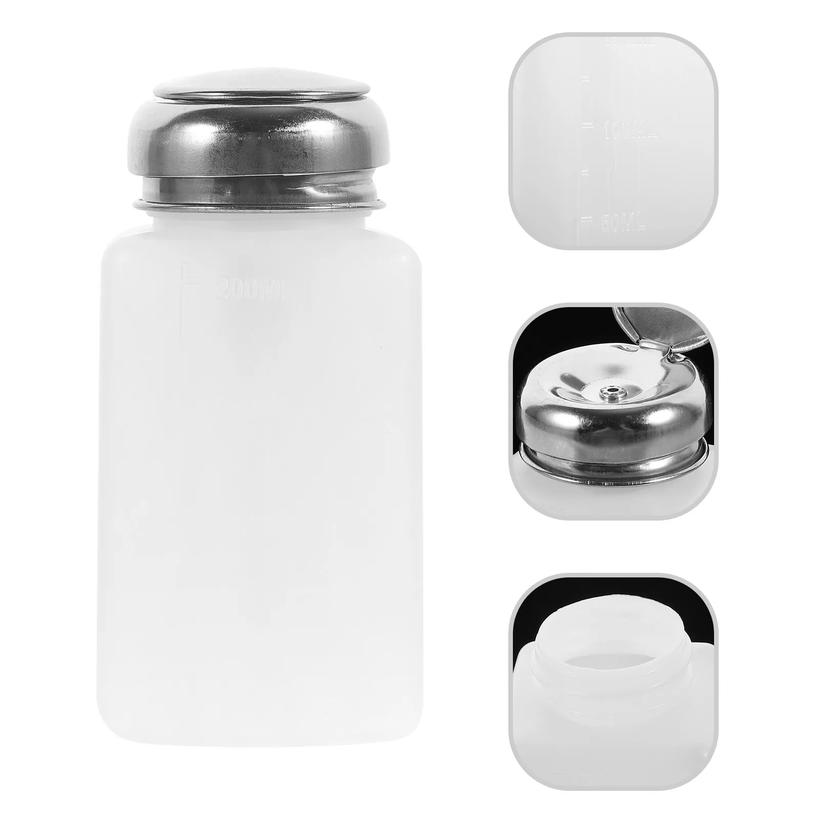 Nail Polish Remover Pump Bottle Refillable Pump Dispenser 200Ml Leak Proof Makeup Remover Dispenser Portable Travel Liquid