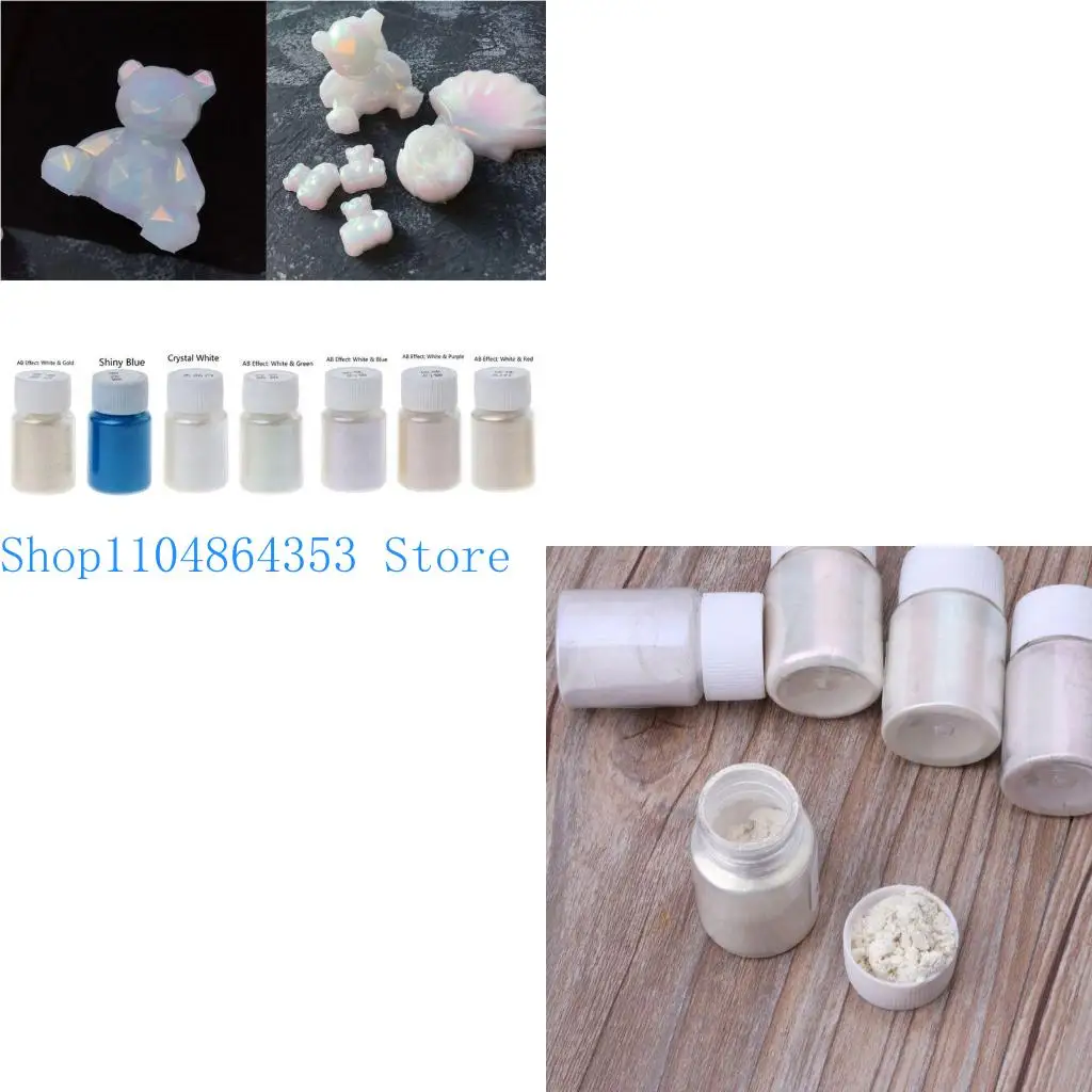 

652F 7 Color Cosmetic Grade Resin Powder Natural Mica Mineral Pearlescent Pigment Soap Makeup Colorant Dye Jewelry Making