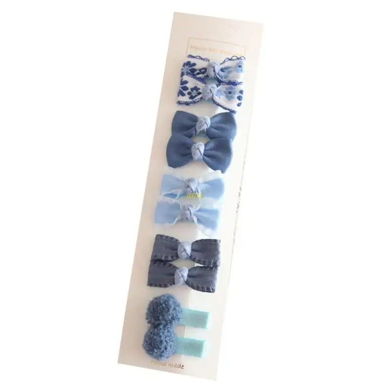 

10Sets Bowknot Baby Girl Hairpins Floral Plaid Dot Kids Hair Clips Hairpins