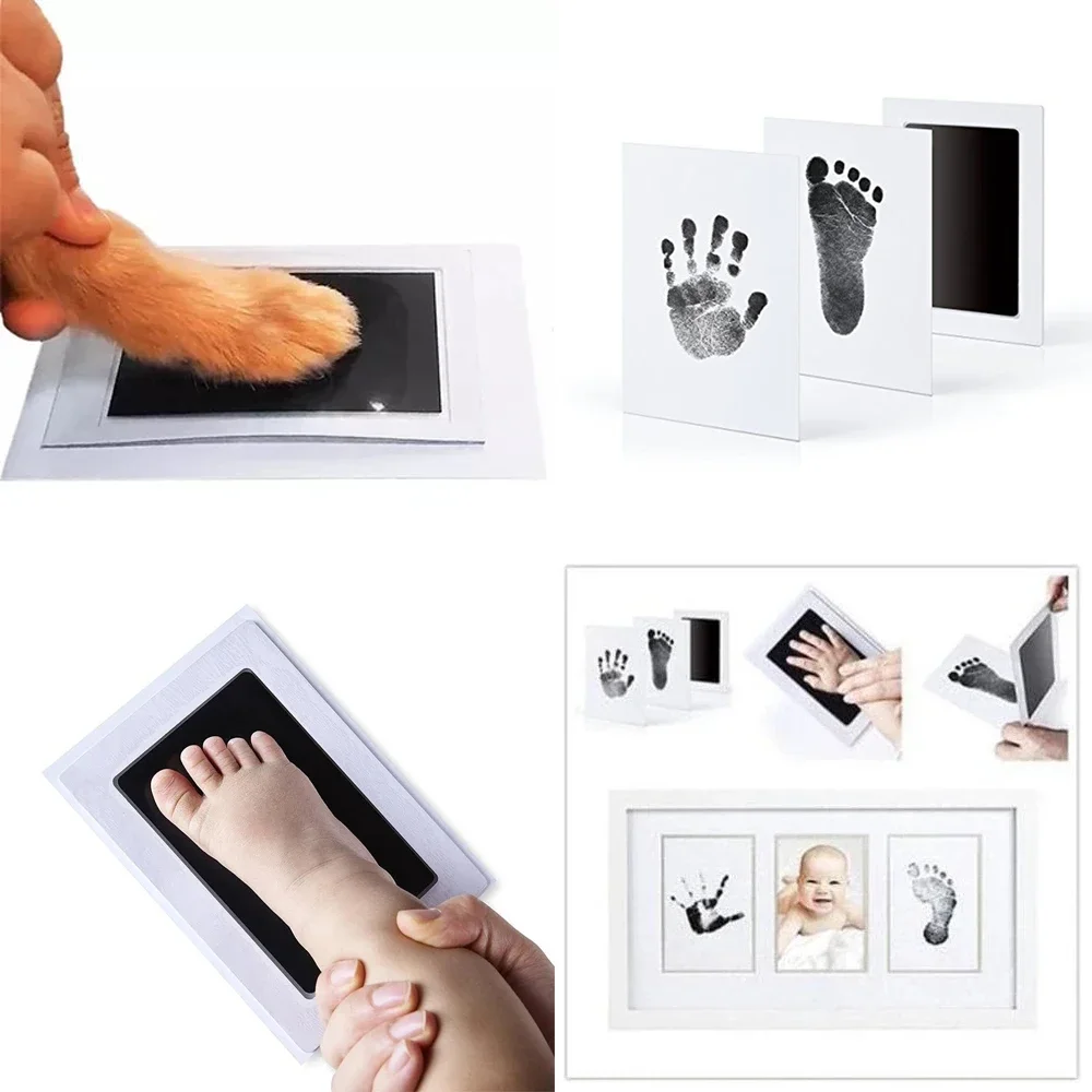 

Baby footprint Non-Toxic Handprint Paw Print Infant Souvenirsset Safe NoTouch Skin For Newborn Cushion Ink Footprint Infant Toy