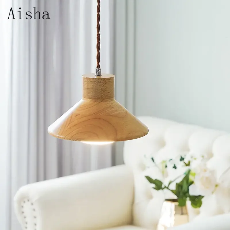 

Nordic Japanese Log Restaurant Pendant Lamp Dining Table Dining Room Bar Decoration Hanging Light Homestay Bedroom Bedside Lamp