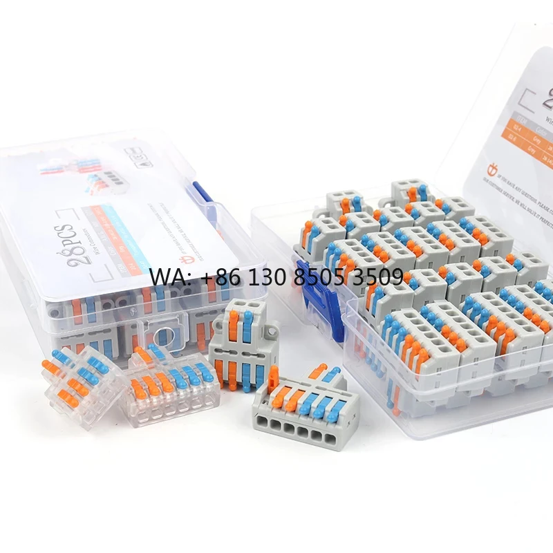 

Клеммный разветвитель для проводов Boxed Quick Mini Spring Connector 2 в 4/6 выходов, с рычажным механизмом, 0.08-2.5(4.0)мм²