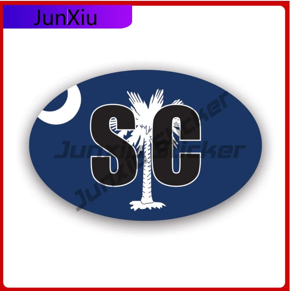 

South Carolina Flag Waterproof Sun Resistant Racing For Car Window Rear Windshield Bumper Easy To Remove Self Adhesive Decal