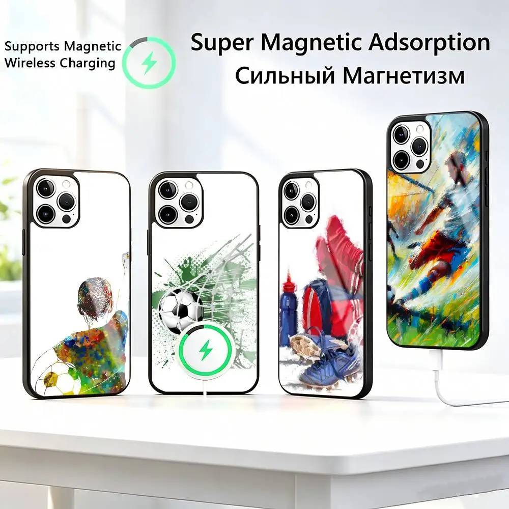 

Football-l Art-t Phone Case For iPhone17,16,15,14,13,12,11 Plus,Pro Allows magnetic wireless charging