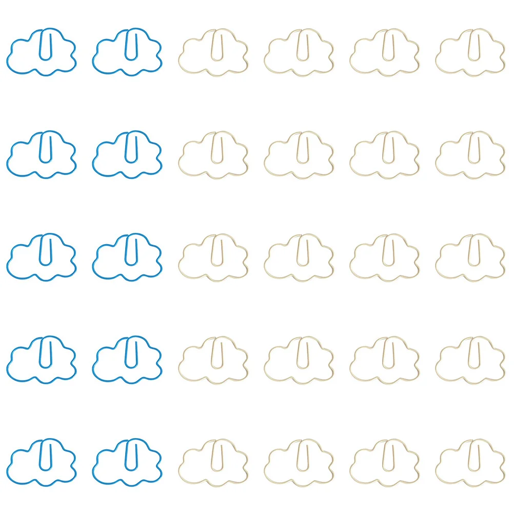 

30Pcs Cartoon Cloud Shape Paper Clips Small Decorative Office Document Fixing Clips Multifunction Desk Accessories for School