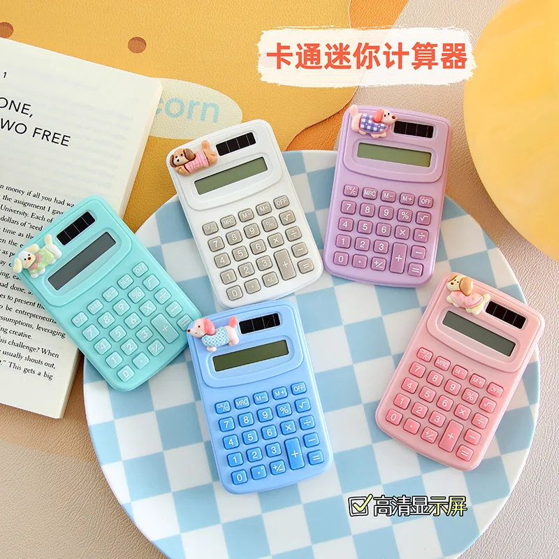 Cartoon Cute Puppy Calculator Fashion Mini Small Calculator Portable Office School Students Mathematical calculation