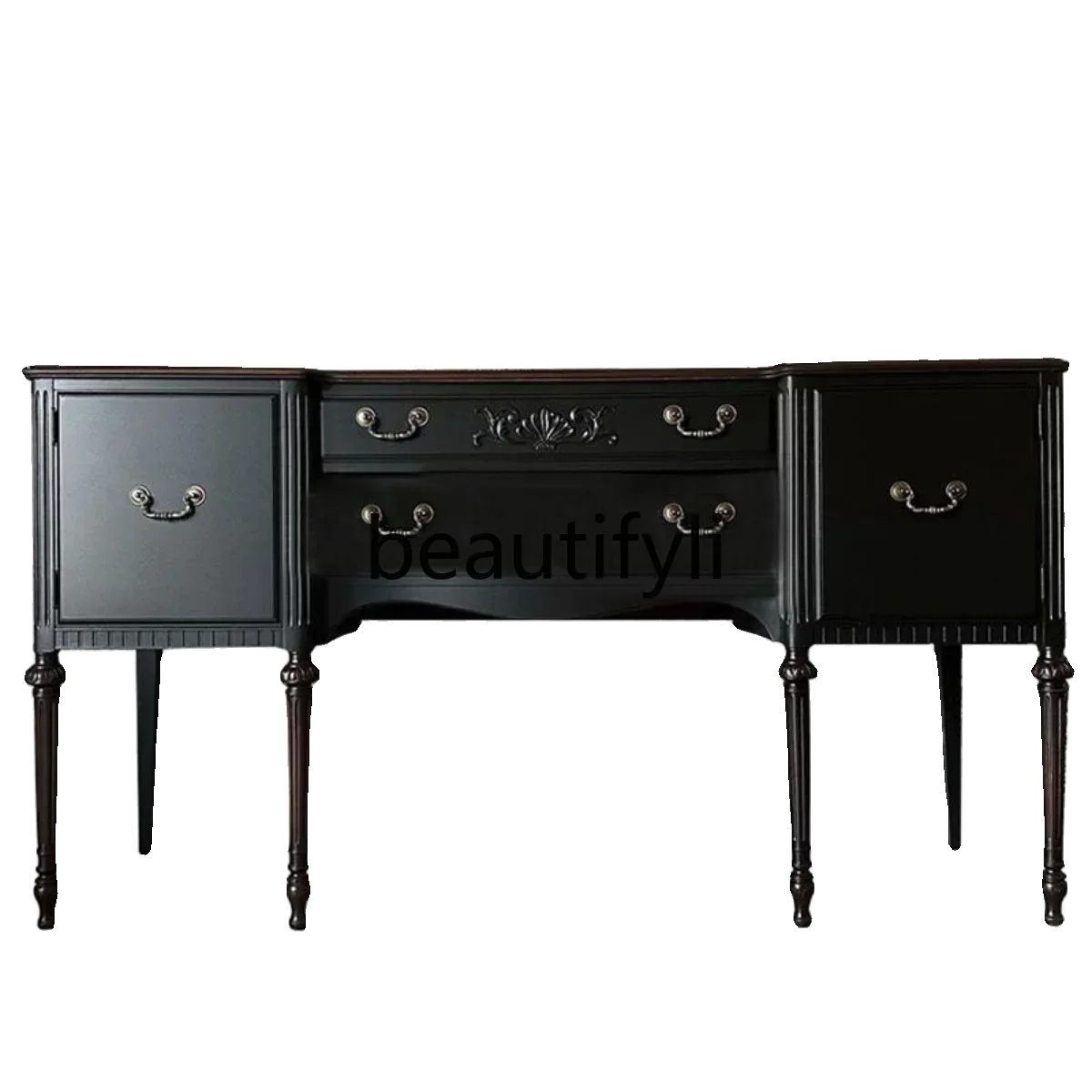 

53French retro solid wood porch cabinet integrated foyer decorative cabinet locker partition