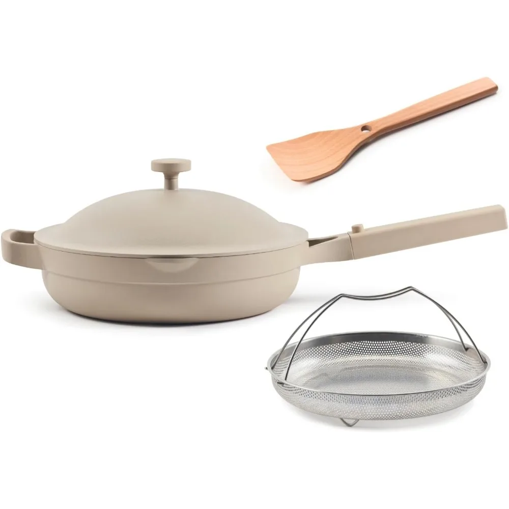 Our Place Always Pan 2.0-10.5-Inch Nonstick, Toxin-Free Ceramic Cookware | Versatile Frying Pan, Skillet, Saute Pan | Stainless