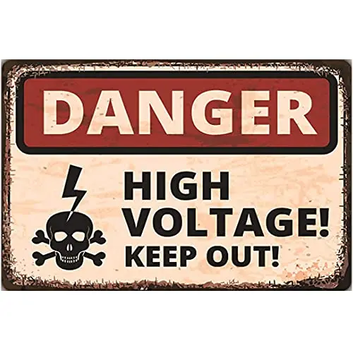 Dangerous High Voltage Keep Out Wall Poster Tin Sign Vintage BBQ Restaurant Dinner Room Cafe Shop Decor