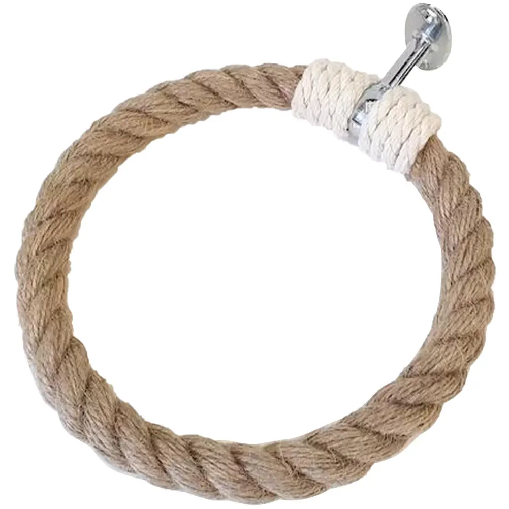 

Premium Iron and Natural Rope Bohemian Towel Rack Wall Mounted Decorative Towel Holder for Bathroom Kitchen Bedroom Space Saving