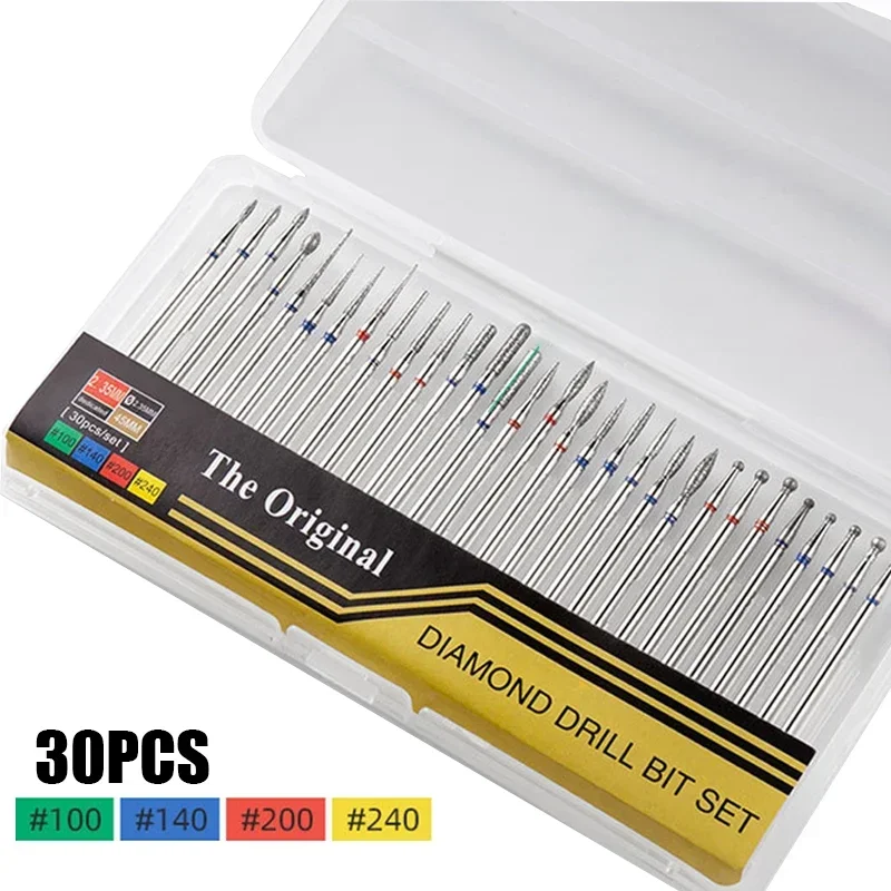 Zestaw diamentowych wierteł do paznokci obrotowa elektryczna wiertarka do paznokci frez Pedicure Manicure polerowanie mocne narzędzia do pilnika do paznokci
