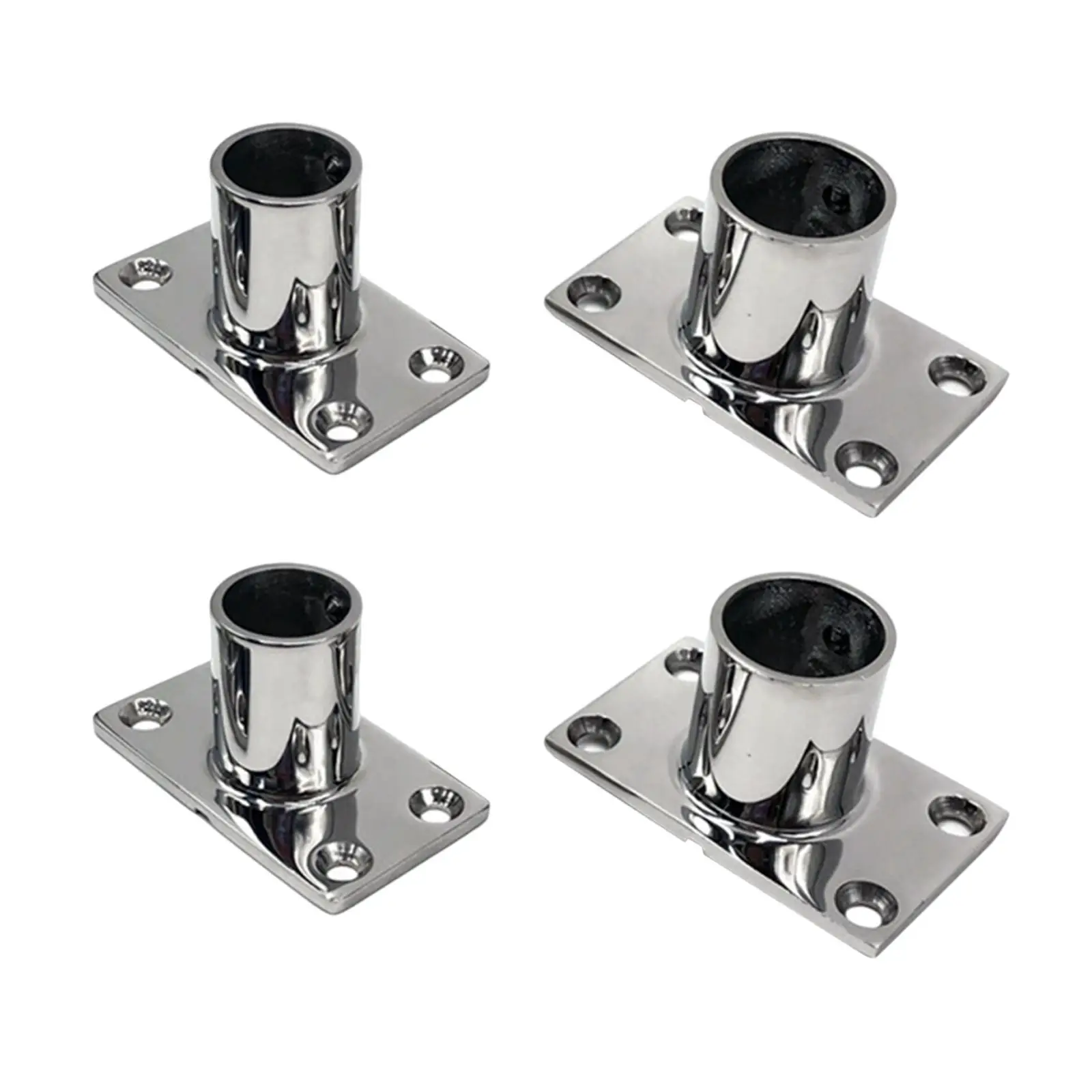 4x Boat Hand Rail Base 90 Degree Tube Base for 7/8 inch or 1 inch Tube,Boat Railing Hardware Rectangular Base Marine Hardware