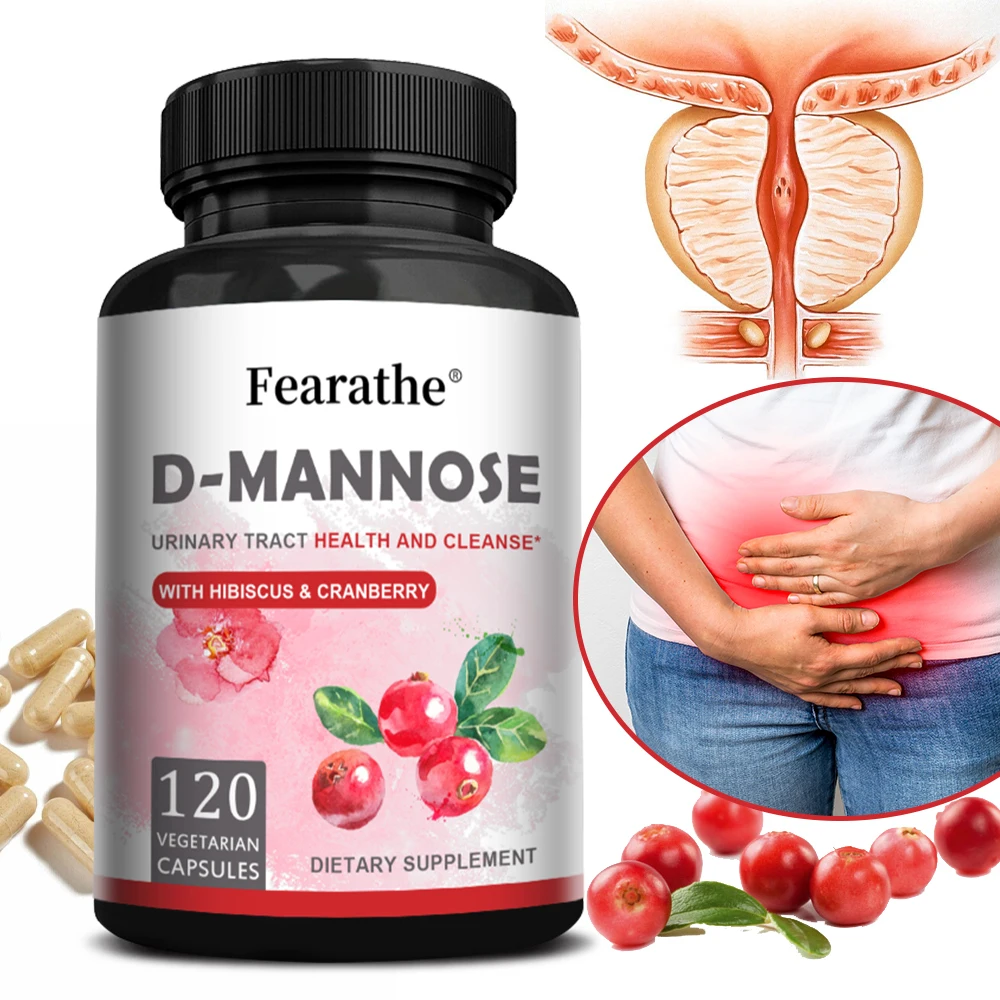 D Mannose - with Cranberry, Hibiscus, for Urinary Tract Health for Women and Men, Urinary Tract, Cleansing and Bladder Support