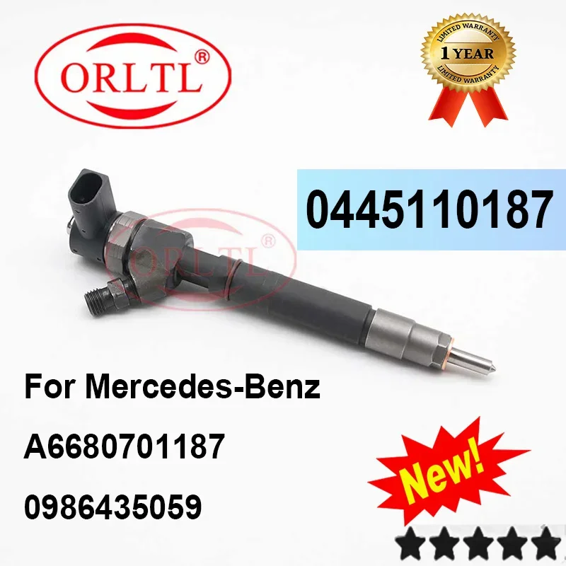 A6680701187 Genuine Fuel Injector 0445110197 0 445 110 197 Nozzle 6680701187 for Mercedes-Benz 0986435059 0445110198 ORLTL