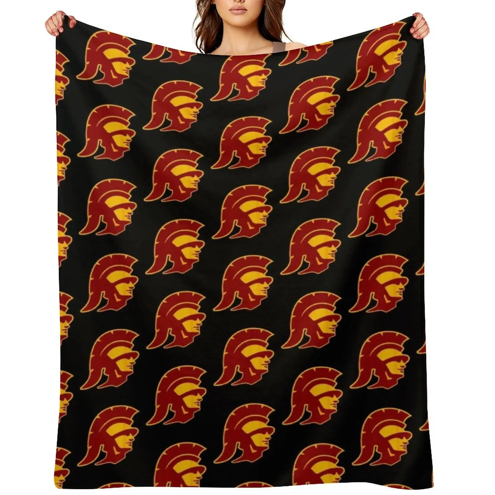 

USC Southern Cal Icon Logo Officially Licensed Throw Blanket Kid'S For Decorative Sofa Baby bed plaid Blankets