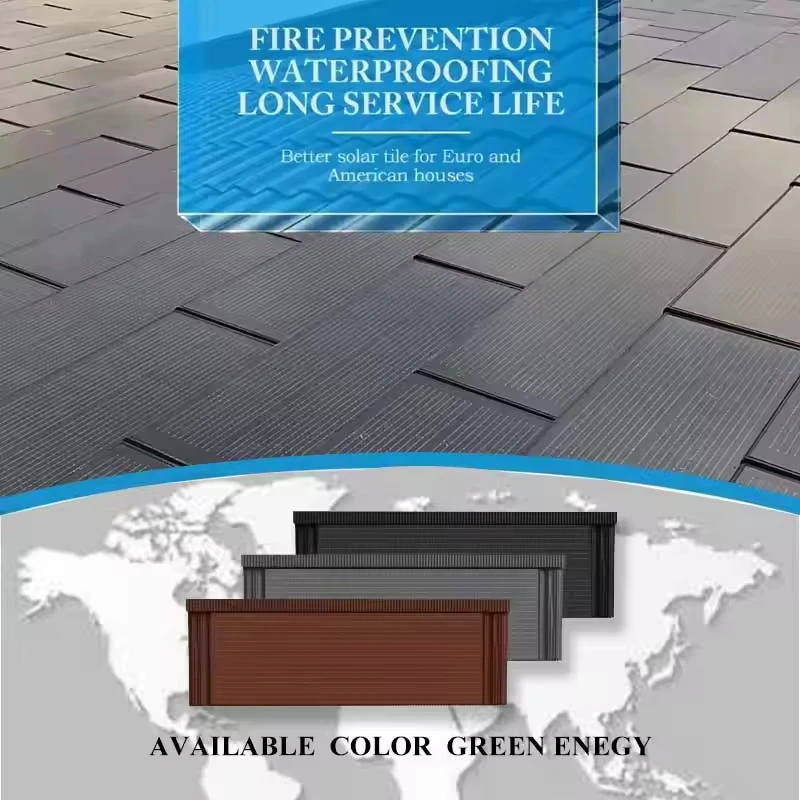 

Solar tiles Germany Building Materials Green Energy Black Red Grey Photovoltaic 2KW 20 panel Stone Coated Metal Solar Roof Tiles