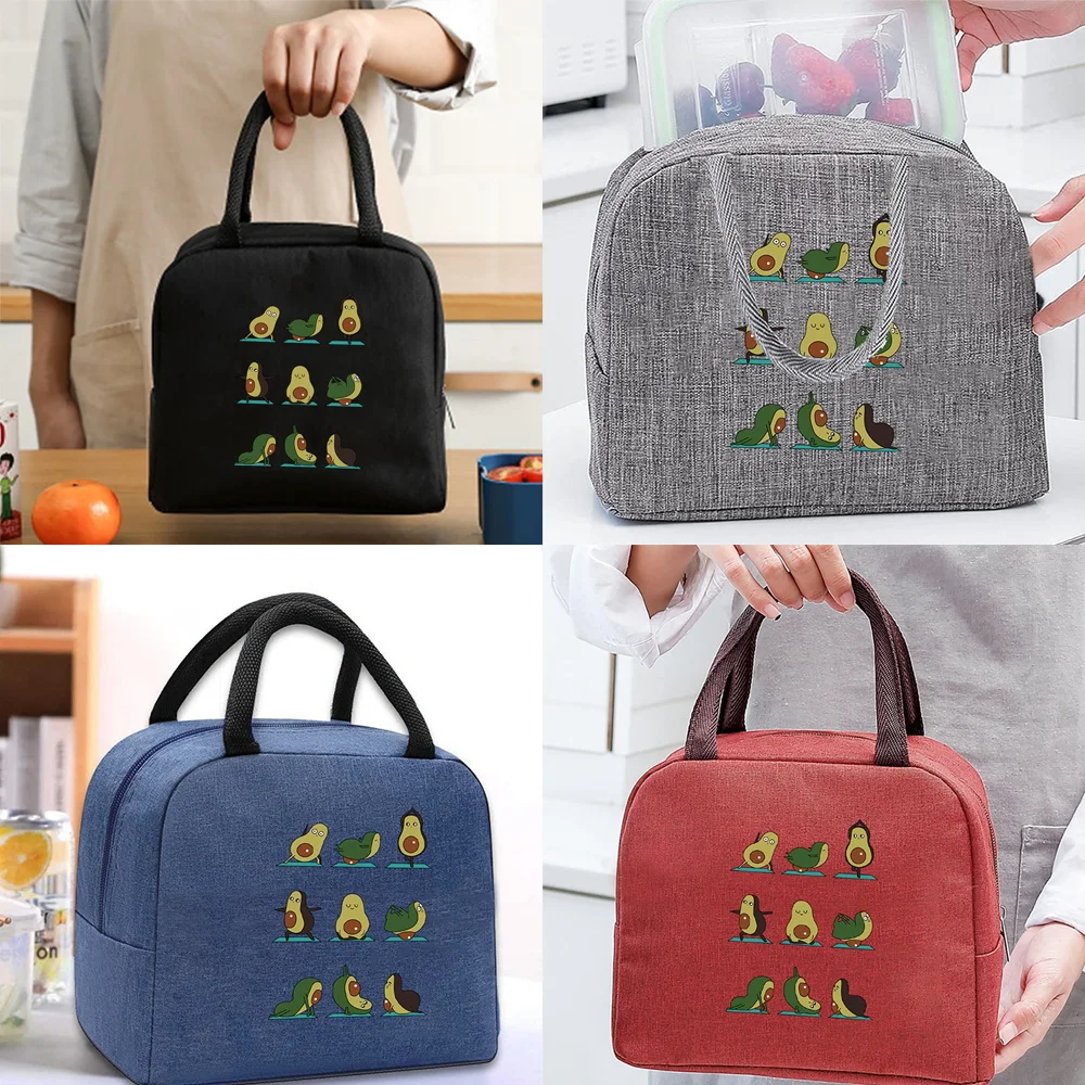 

Lunch Insulated Bag for Kids Portable Meals Thermal Food Picnic Bags Handbags Organizern Yoga Avocado Pattern Unisex Bag Tote