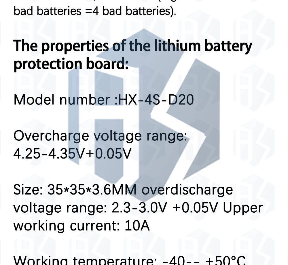 EGBO 4S BMS 14,8V 16,8V 20A Peak Li-Ionen-Batterie BMS-Schutzplatine BMS PCM für Lithium LiCoO2 LiMn2O4 18650 Li-Batterie – Detail 4