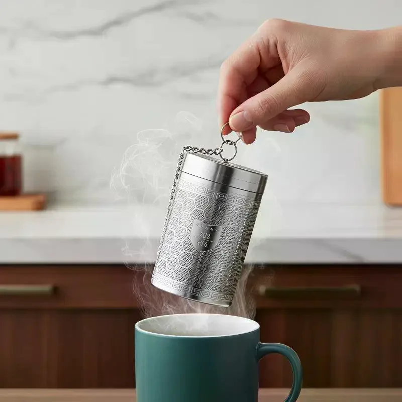 316 Stainless Steel Tea Infuser With Ultra Fine Mesh Extender Chain For Home Office Travel Brewing Loose Leaf Tea