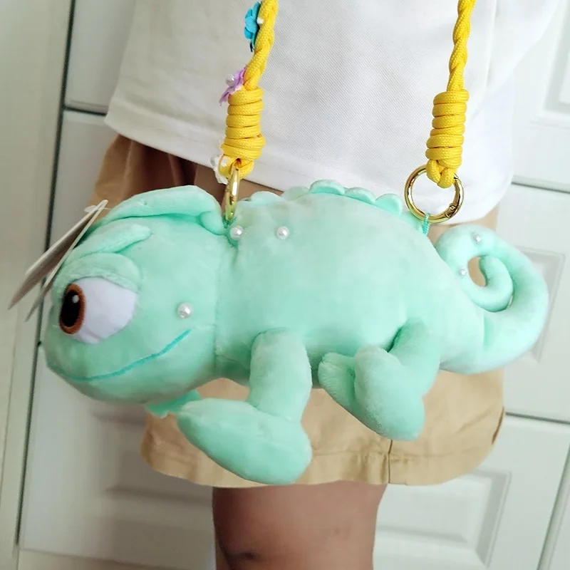 Kawaii dibujos animados Disney enredados Pascal juguetes de peluche lindo moda camaleón relleno Animal monedero para niñas niños regalos de cumpleaños