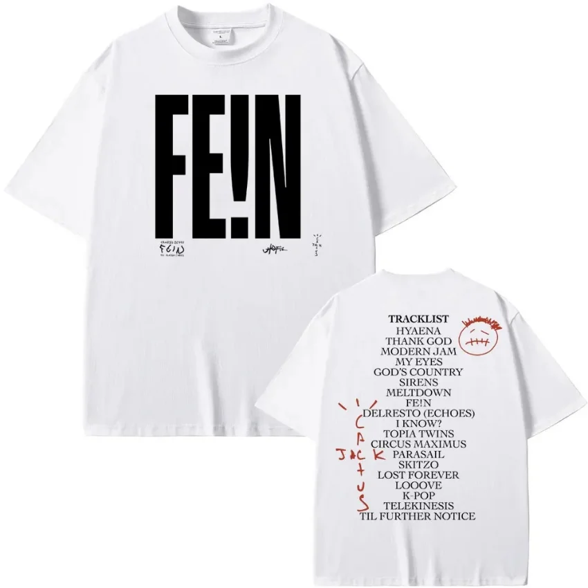 Hot Sale New Fein Playboi Carti and Cactus Jack Utopia Print Tshirt Men Women Hip Hop Fashion T-shirt Male Summer Oversized Tees