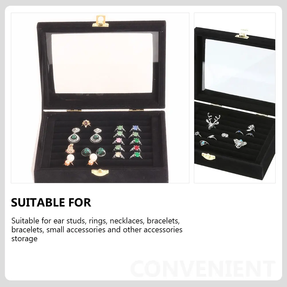 

Stylish Portable Jewelry Box Women Simple Ring Earring Storage Holder Multi Grid Organizer Travel Case Container For