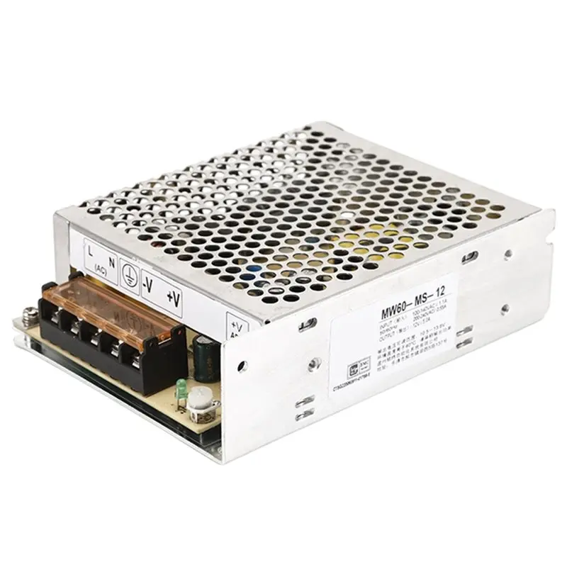 B50C DC Regulated Output 12V 5A 60W Switching Power Supply Module- High Power For LED Strips& DIY Projects With Safety Protectio