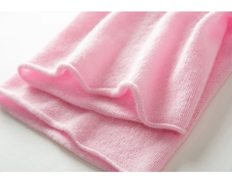 Damen-Schlauchschal aus 100 % Kaschmir, leichter Kamin-Schal, Halsmanschette, wärmer, Wasserfallausschnitt, Schlaufe, weiche Strick-Accessoires für Kinder – Detail 16