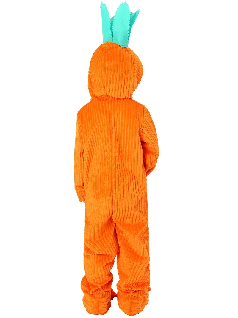 2024 Kids Fancy Dress Easter Cosplay Cute Vegetable Carrot Costume Orange Set Easter Children Jumpsuit for Boy Girls Easter Gift