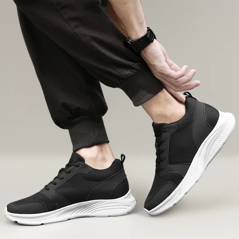 أحذية زيادة الارتفاع للرجال ، أحذية زيادة الطول ، نعل مصعد قابل للتنفس ، أحذية رياضية للرجال بطول 6 ، JIT