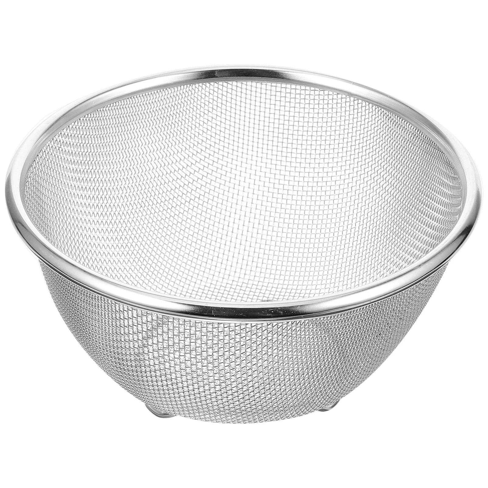 Stainer Thickened Stainless Steel Sink Drain Basket Rice Sieve Wash Kitchen Basin Food Strainer Fruit Colander Silver