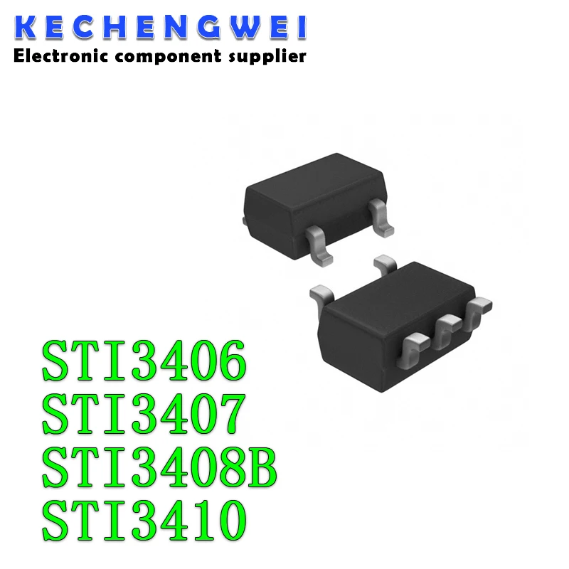 10PCS STI3406 STI3407 STI3408 STI3410 STI3408B SOT23-5 IC