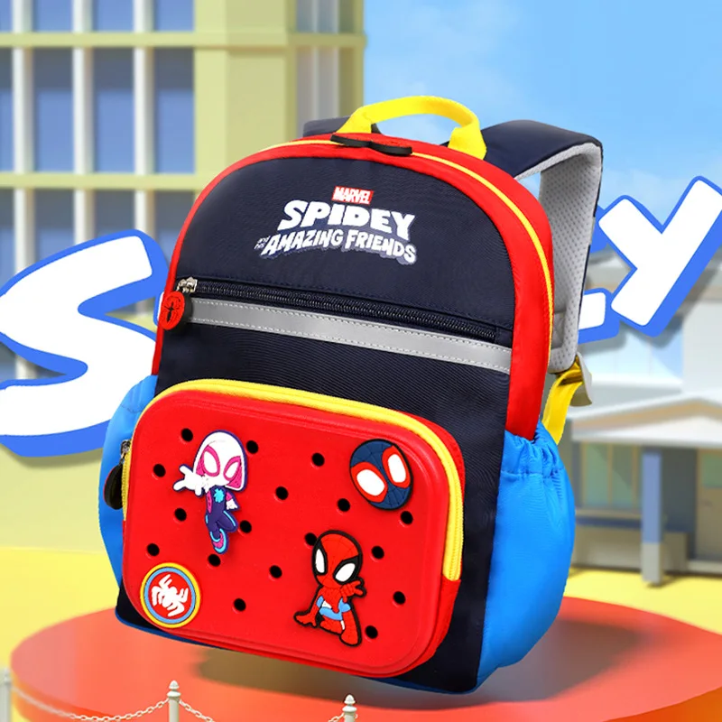 Genuine Disney New School Bags For Boys Spider Man Kindergarten Backpack Student Shoulder Orthopedic Age 2-8 Kids Gift Mochila